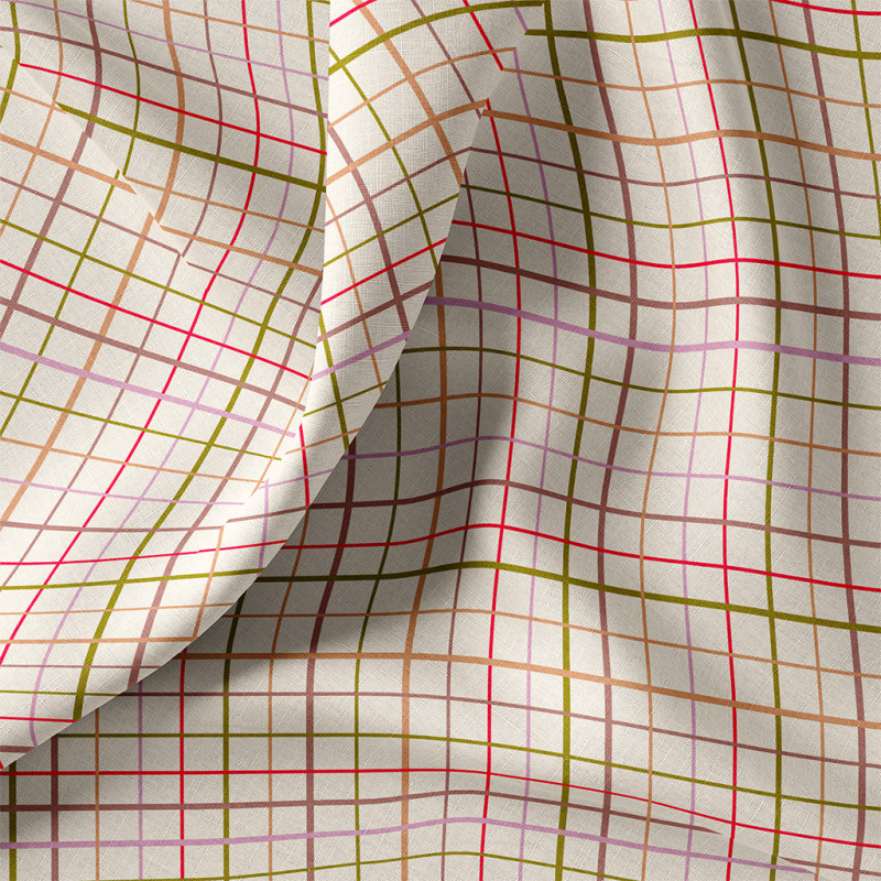Printed Cotton TANGUY Ecru / Red